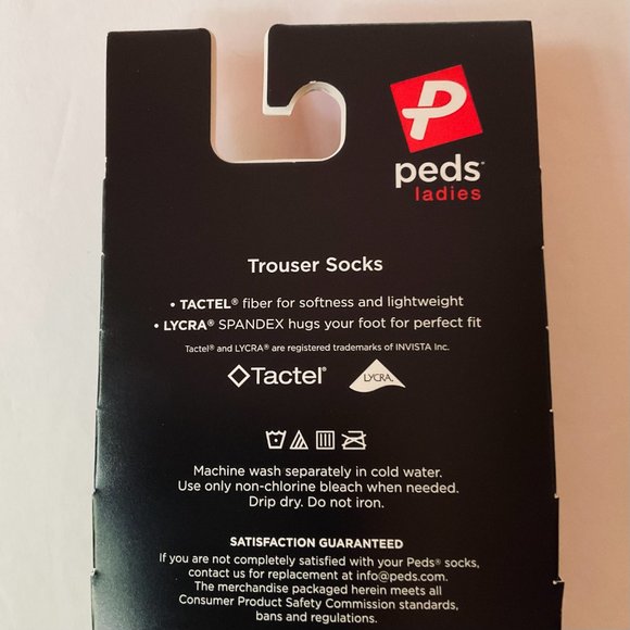 PEDS Women's Black Trouser Socks "6 Pair" Fits Shoe Size 5-10 NWT - Picture 5 of 5